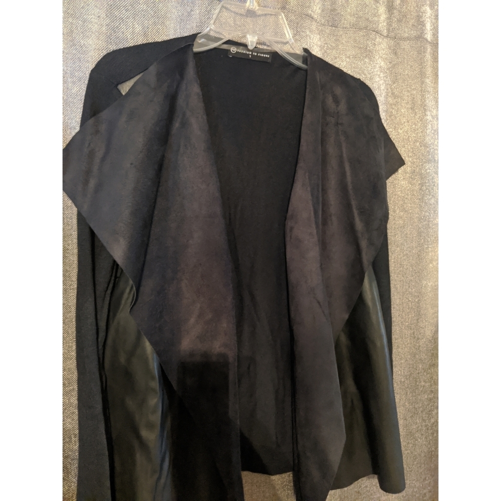 Fashion to Figure | Faux Leather Cardigan